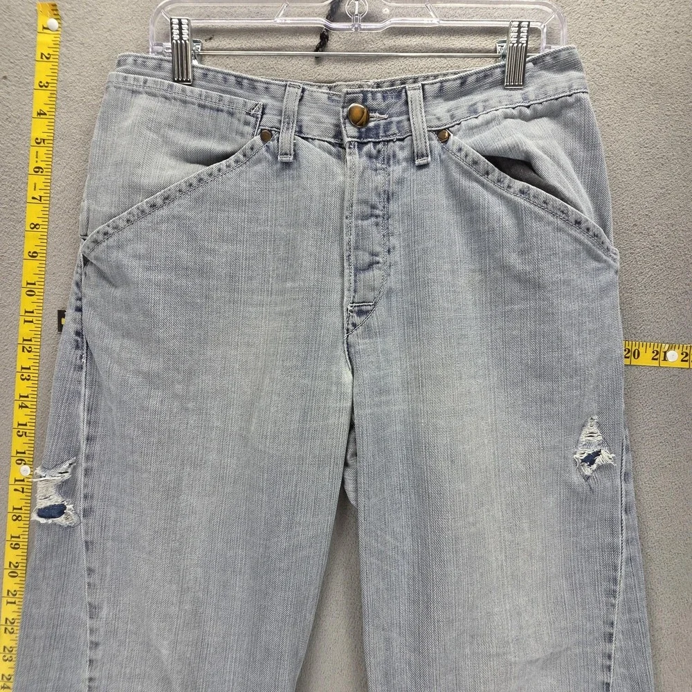 Vintage Levis Engineered Jeans Mens Gray Twisted Baggy Wide Leg Fits 30x26